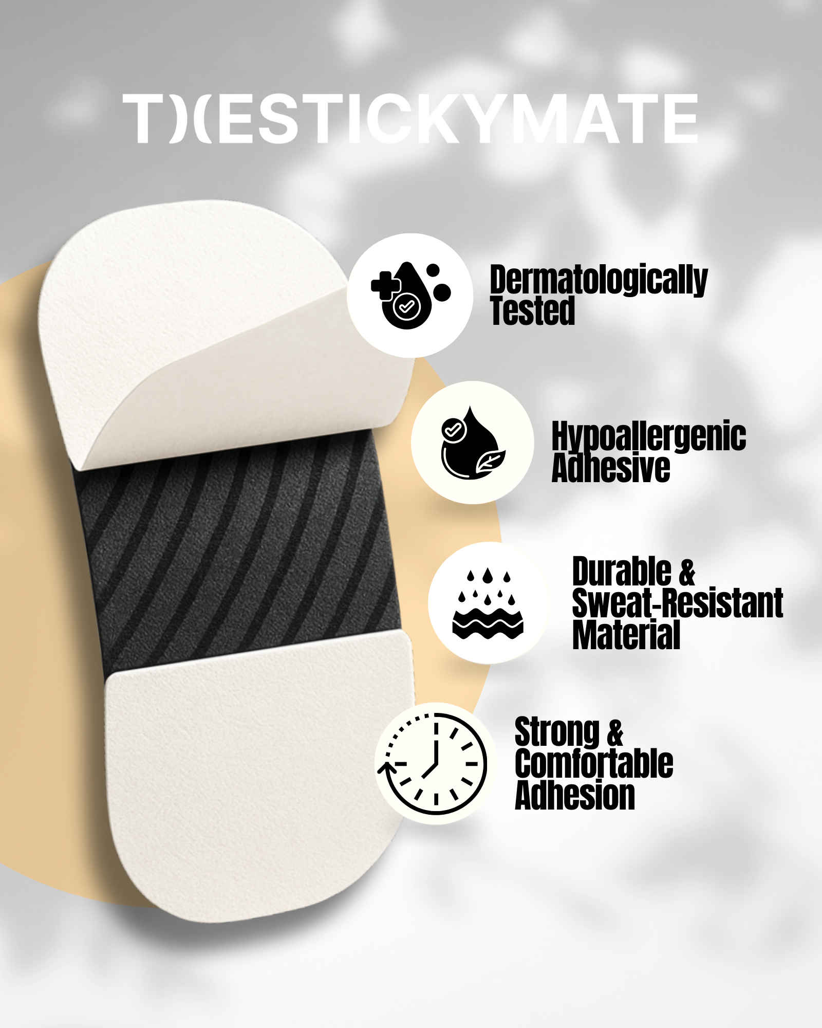 The Sticky Mate® Mouth Tape - Black - 30 Pieces