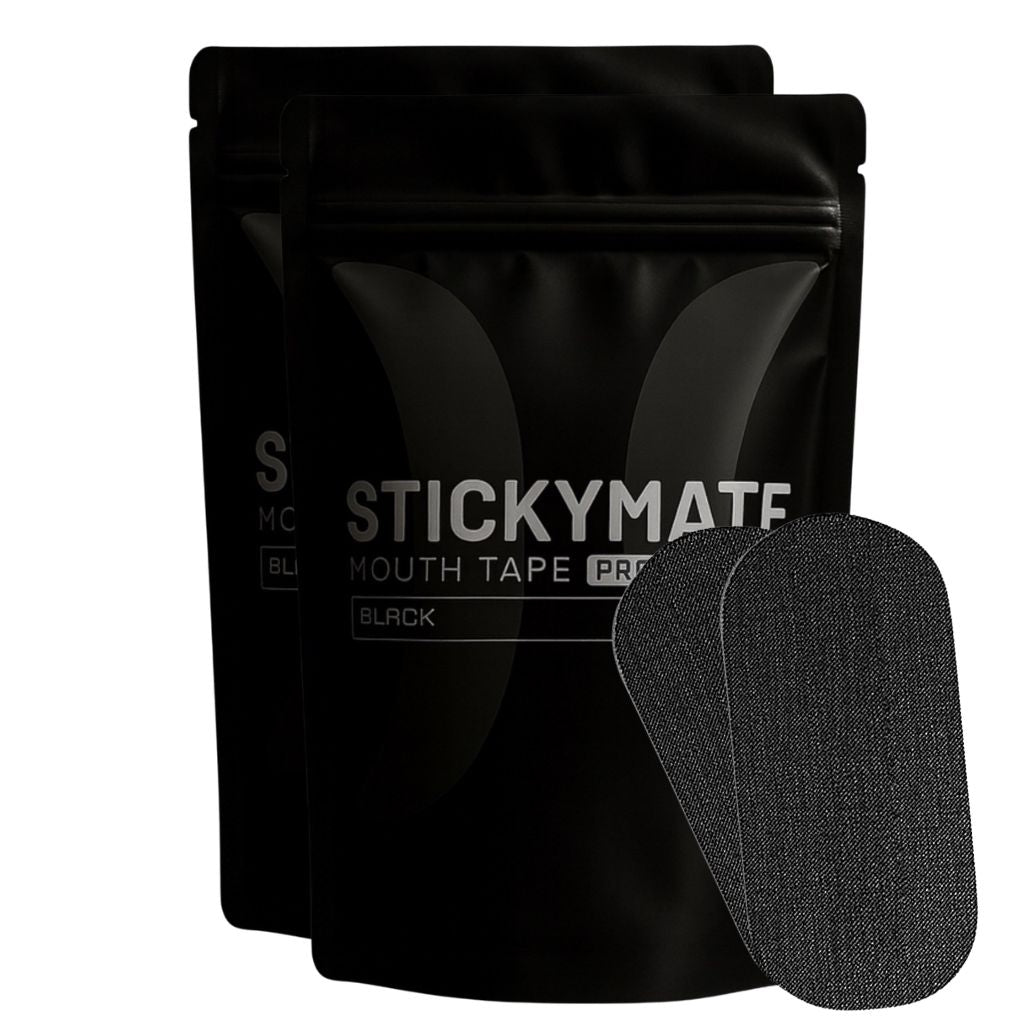 Voordeelpakket mondtape van The Sticky Mate, verkrijgbaar in 60, 90 of 180 stuks.